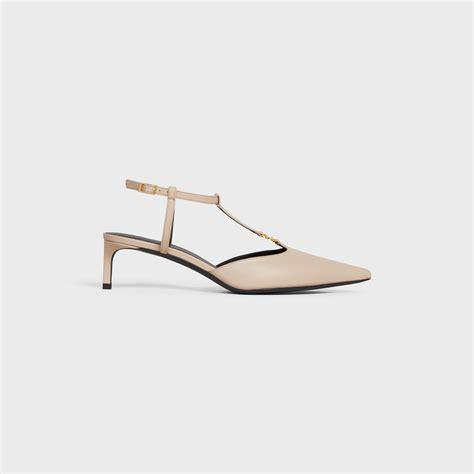 CELINE KITTEN TRIOMPHE STRAP PUMP in CALFSKIN